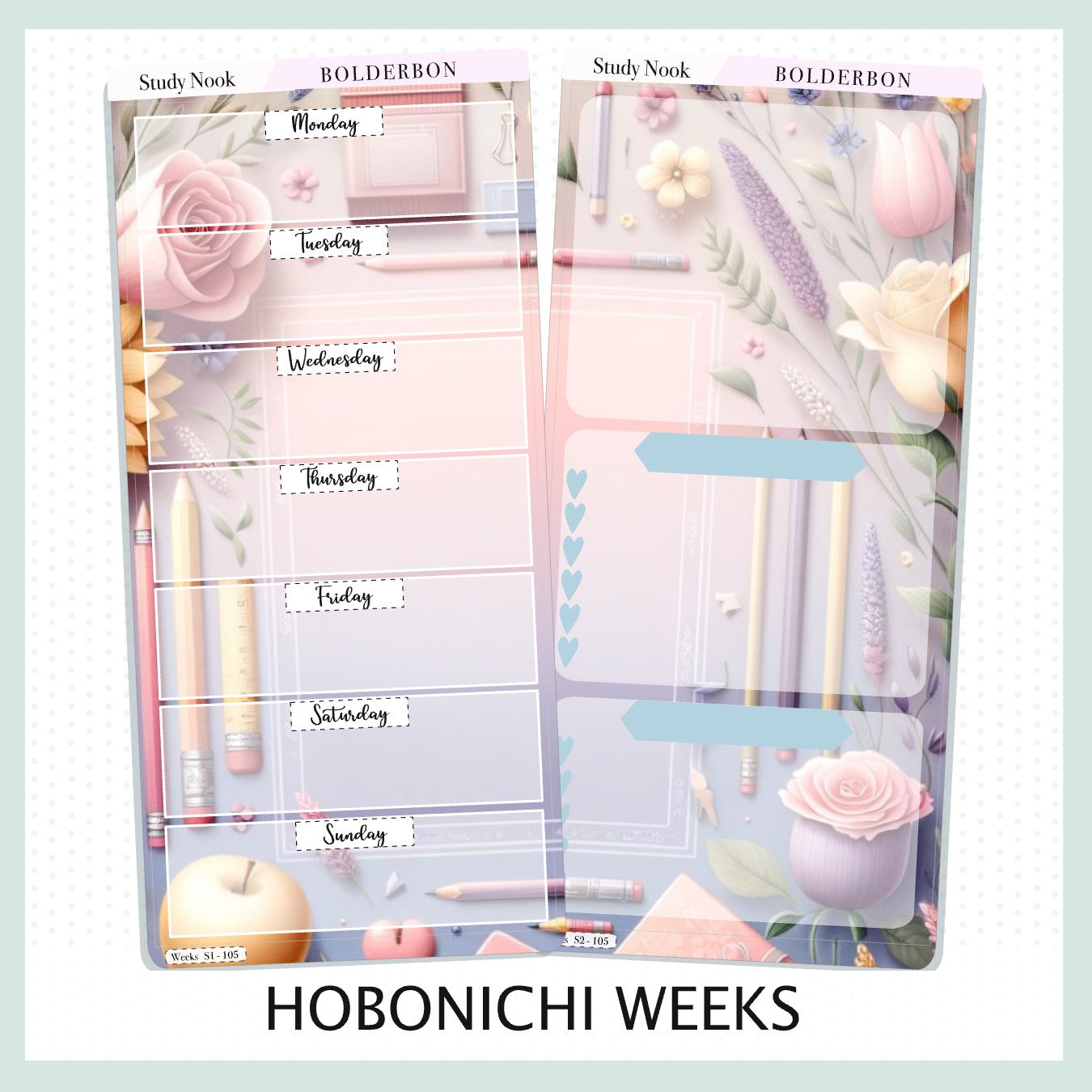 STUDY NOOK Hobonichi Weeks || Planner Sticker Kit