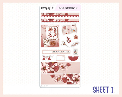 PIECES OF FALL Hobonichi Weeks || Weekly Planner Sticker Kit