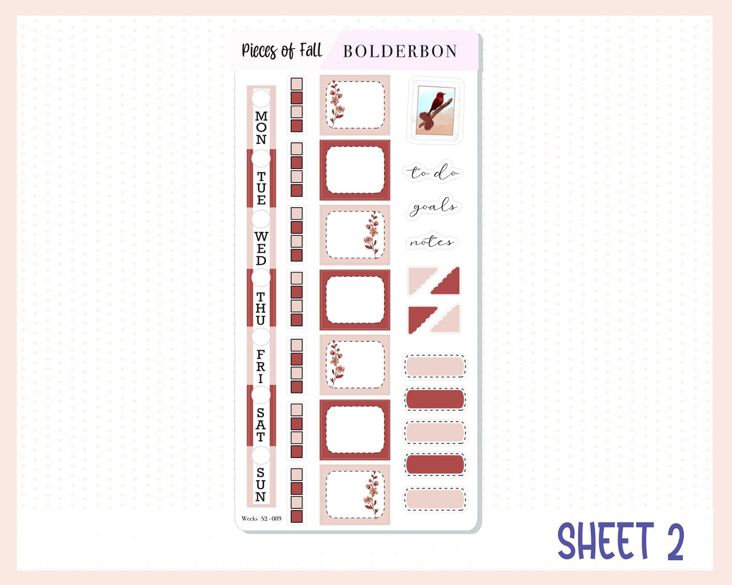 PIECES OF FALL Hobonichi Weeks || Weekly Planner Sticker Kit