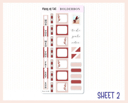 PIECES OF FALL Hobonichi Weeks || Weekly Planner Sticker Kit