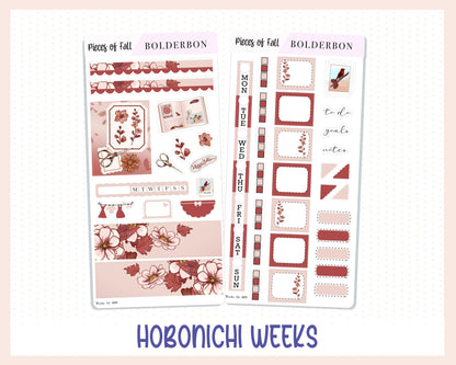 PIECES OF FALL Hobonichi Weeks || Weekly Planner Sticker Kit