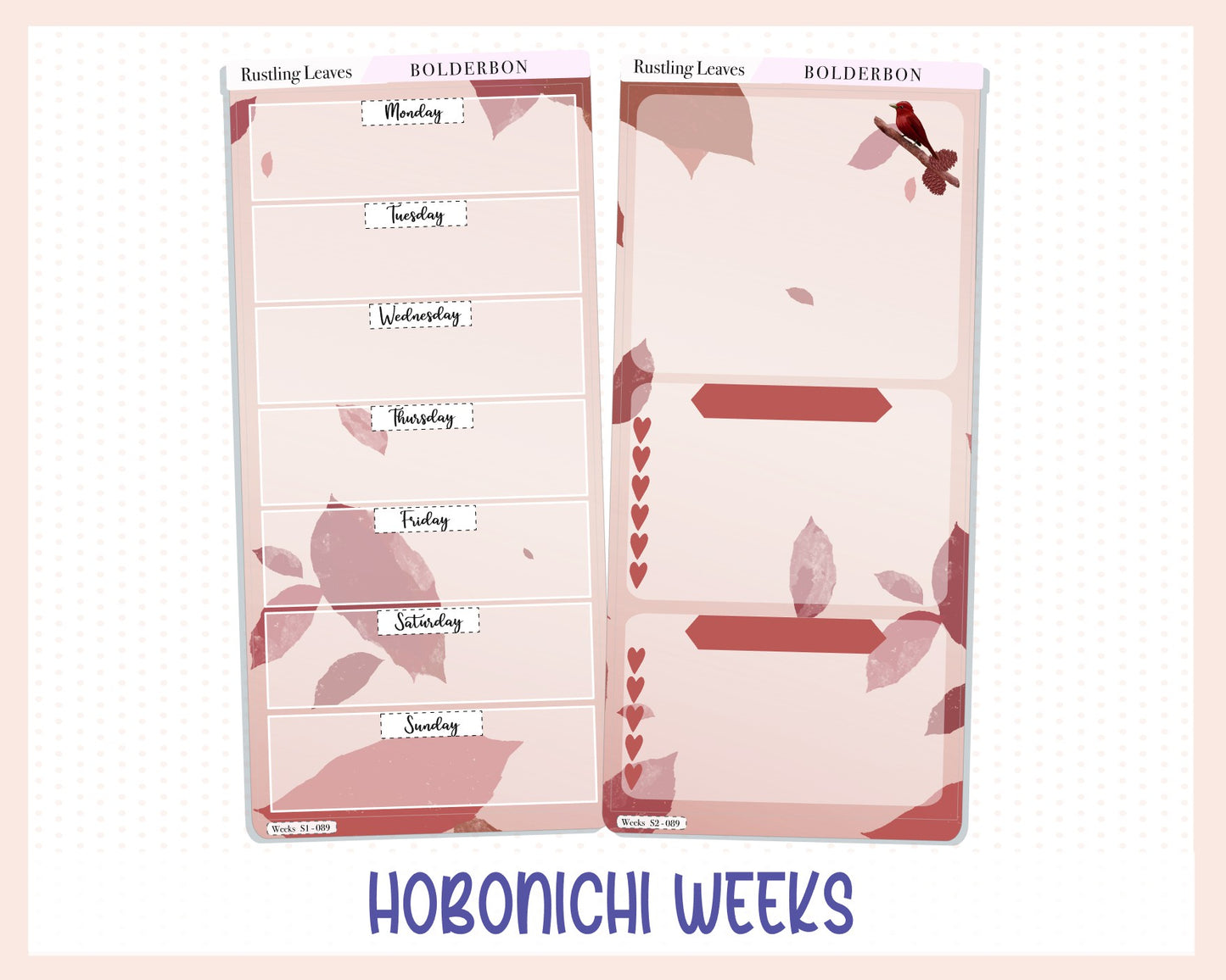 RUSTLING LEAVES Hobonichi Weeks || Weekly Planner Sticker Kit