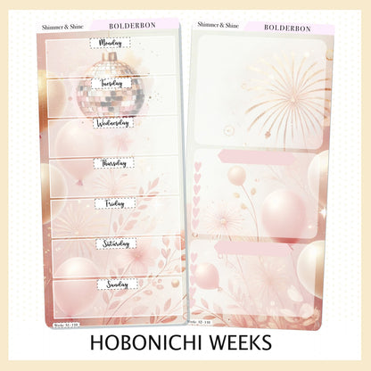 SHIMMER & SHINE Hobonichi Weeks || Planner Sticker Kit