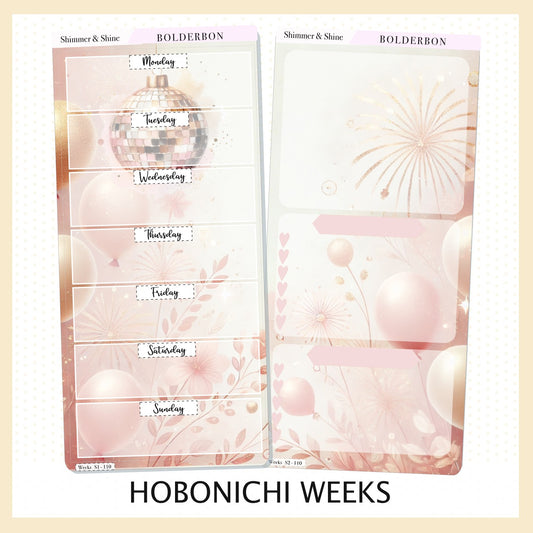 SHIMMER & SHINE Hobonichi Weeks || Planner Sticker Kit