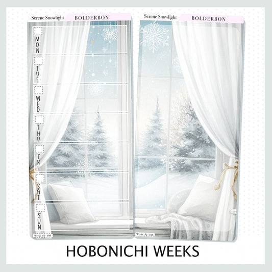 SERENE SNOWLIGHT Hobonichi Weeks || Planner Sticker Kit