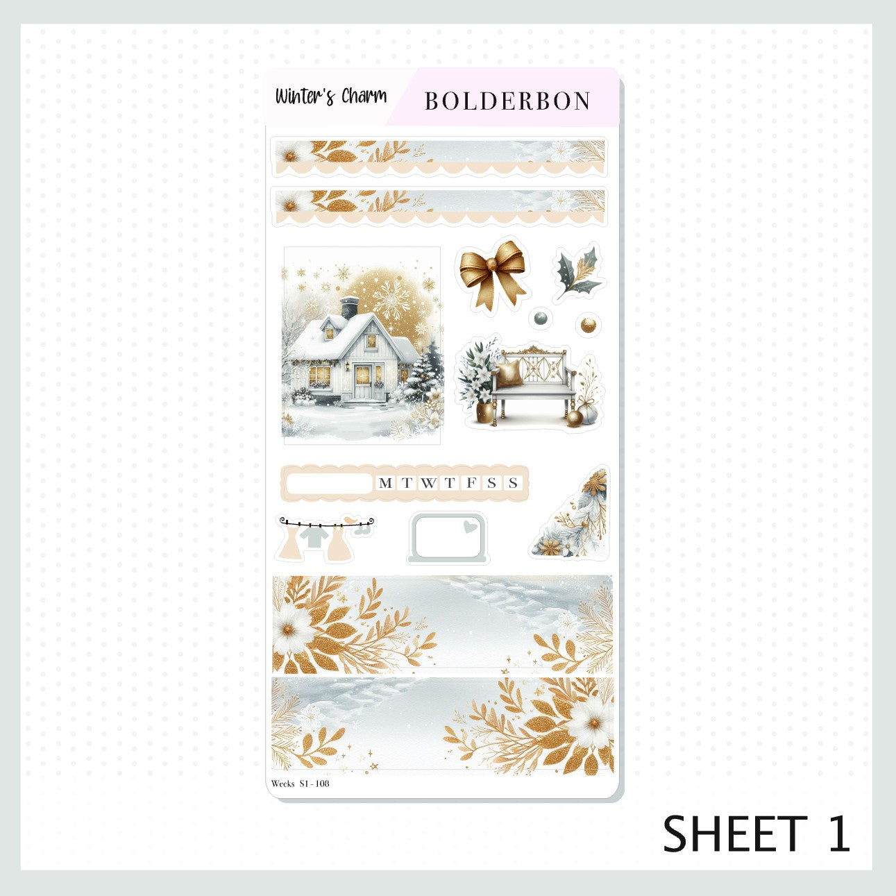 WINTER'S CHARM Hobonichi Weeks || Planner Sticker Kit