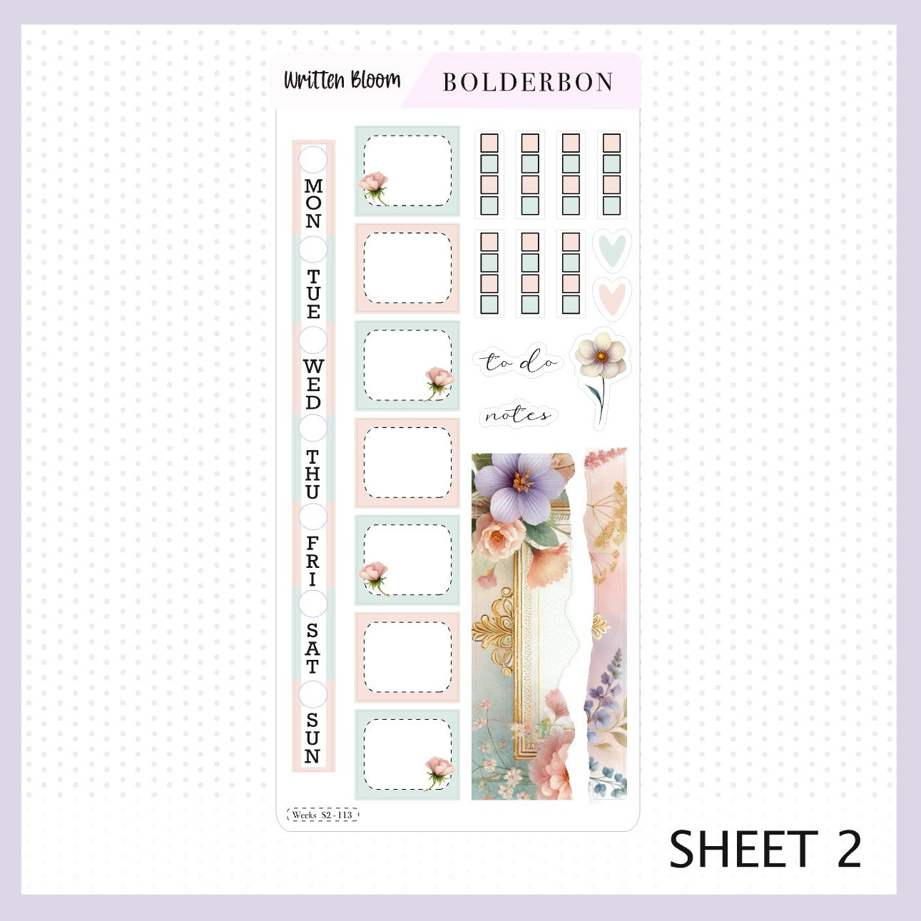 WRITTEN BLOOM Hobonichi Weeks || Planner Sticker Kit