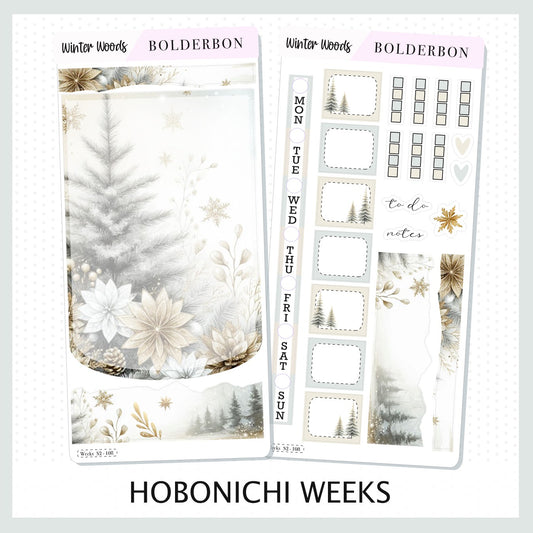 WINTER WOODS Hobonichi Weeks || Planner Sticker Kit