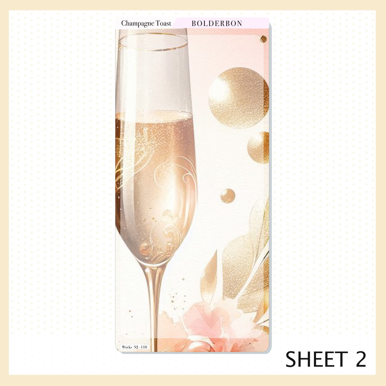 CHAMPAGNE TOAST Hobonichi Weeks || Planner Sticker Kit