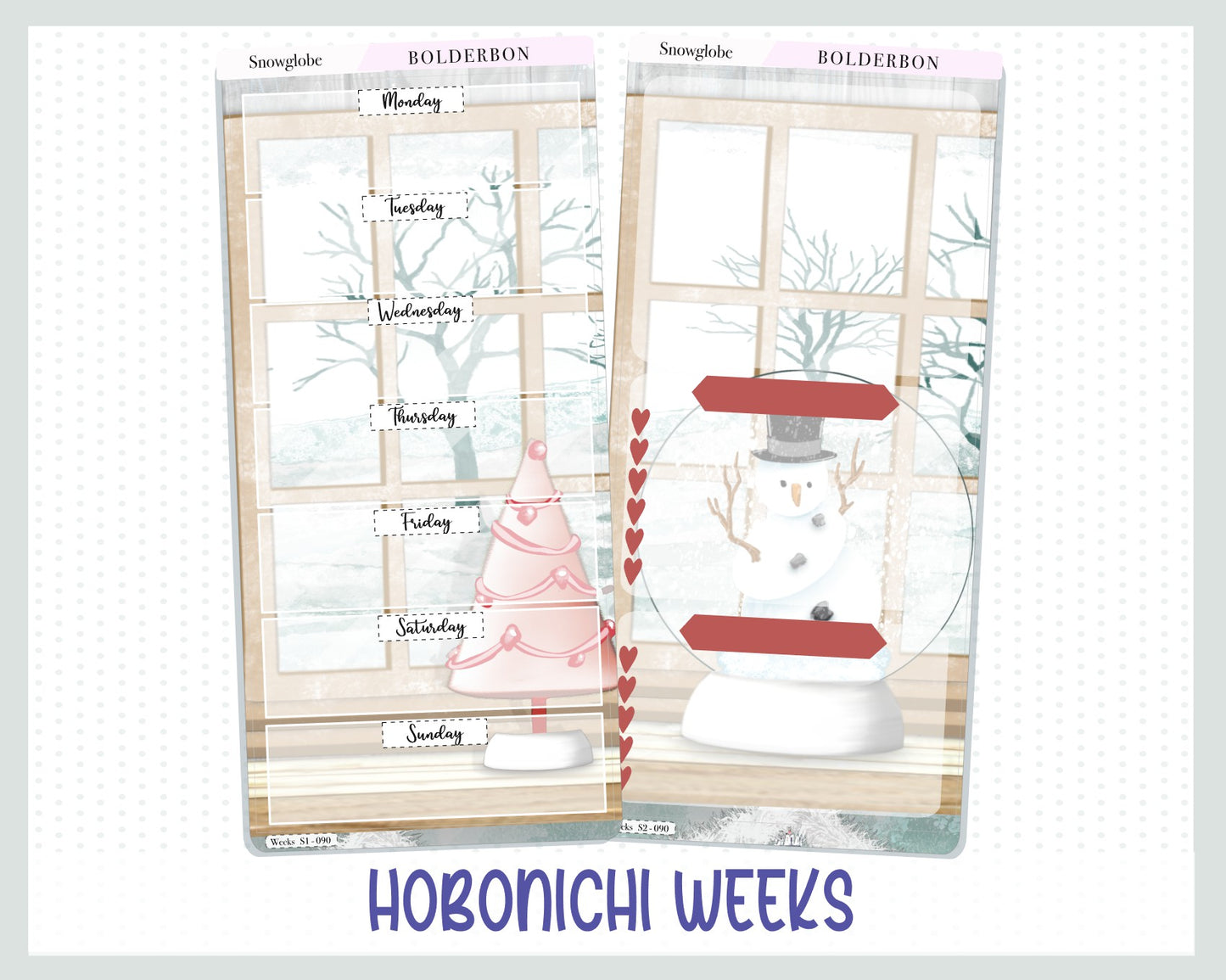 SNOWGLOBE Hobonichi Weeks || Weekly Planner Sticker Kit