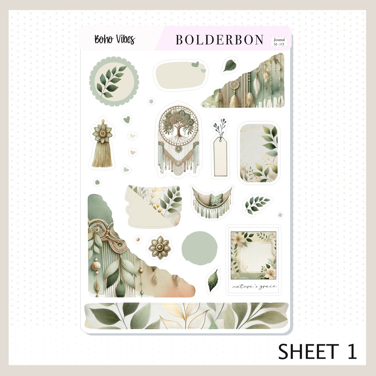 BOHO VIBES || Journal Sticker Kit