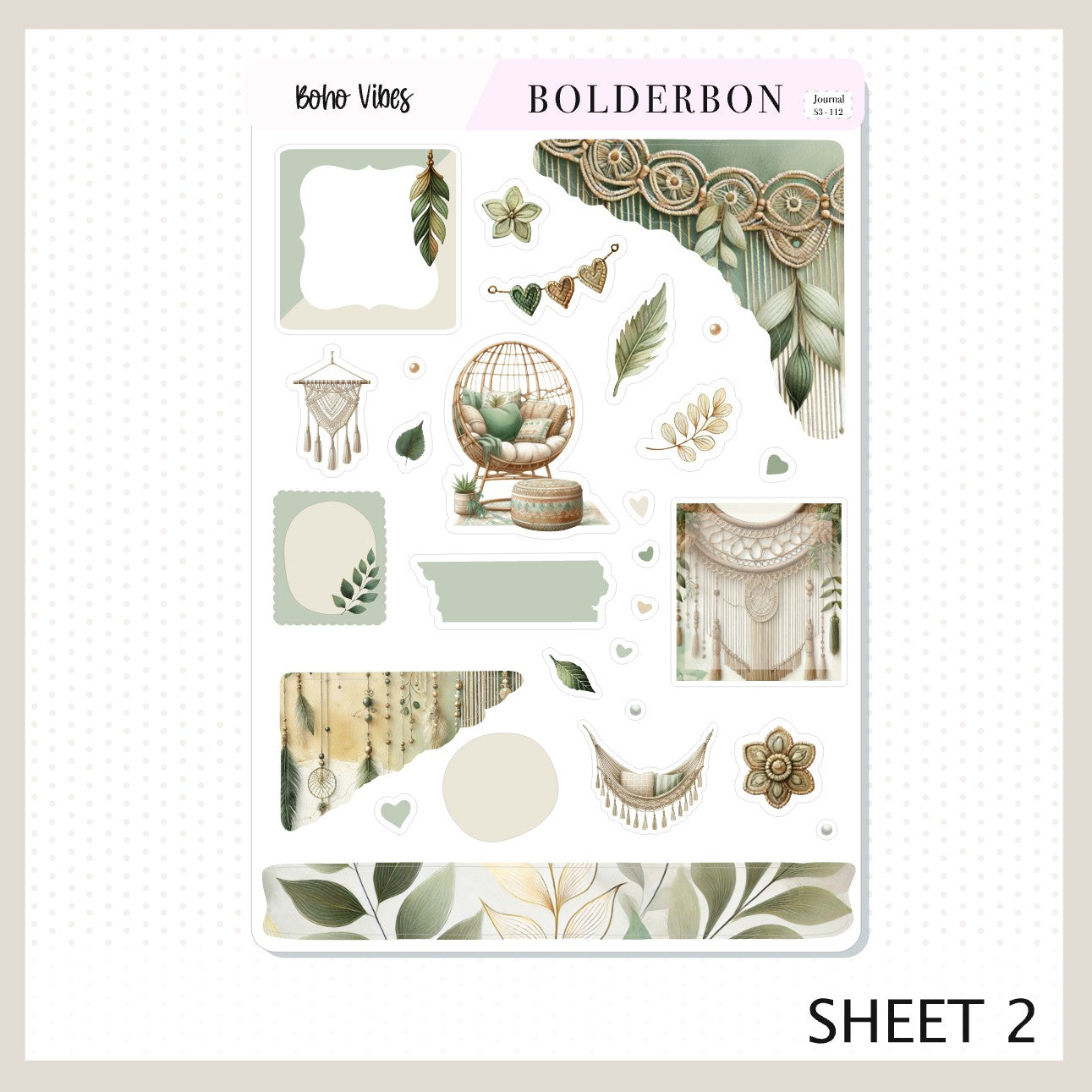 BOHO VIBES || Journal Sticker Kit