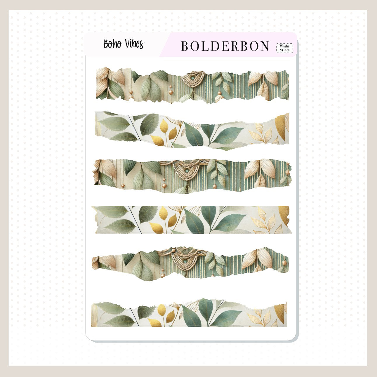 BOHO VIBES || Washi Journal Stickers, Aesthetic, Earthy, Boho Chic