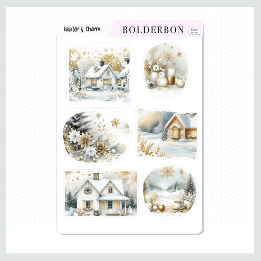 WINTER'S CHARM || Decorative Scene Journal Stickers