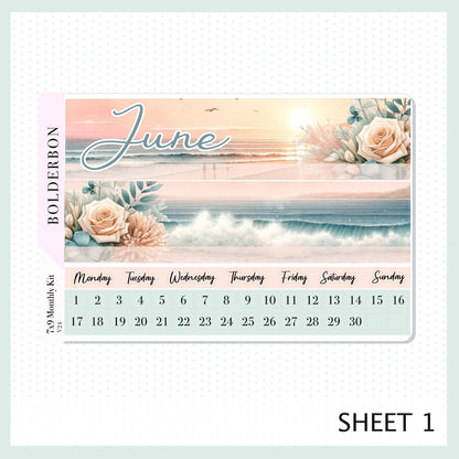 JUNE 7x9 Monthly Sticker Kit || Sunset Beach