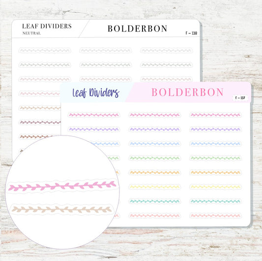 LEAF DIVIDERS || Functional Planner Stickers