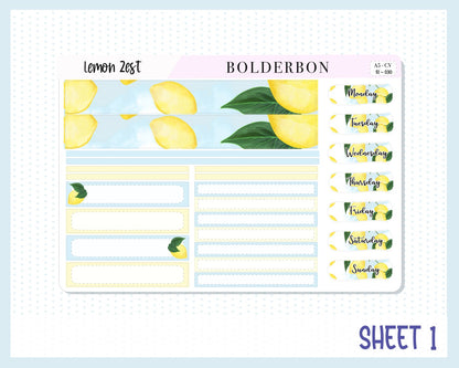 LEMON ZEST || A5 Compact Vertical Planner Sticker Kit