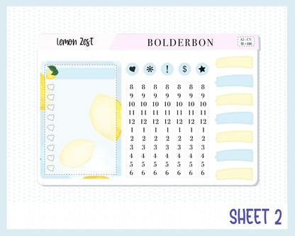 LEMON ZEST || A5 Compact Vertical Planner Sticker Kit