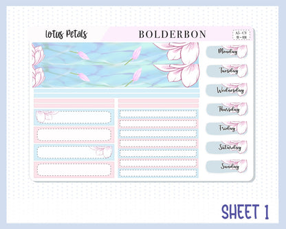 LOTUS PETALS || A5 Compact Vertical Planner Sticker Kit