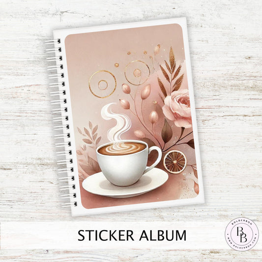 MORNING DELIGHT Reusable Sticker Album || 5x7 Reusable Coil Sticker Book, Gift for Coffee Lover