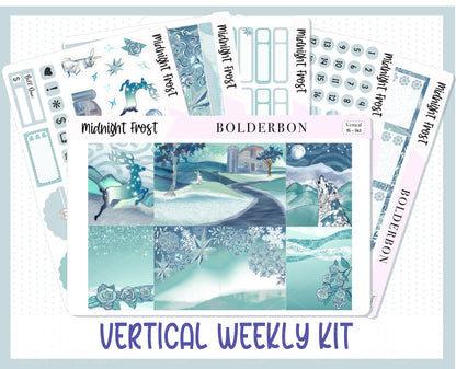 MIDNIGHT FROST || 7x9 Vertical Planner Sticker Kit