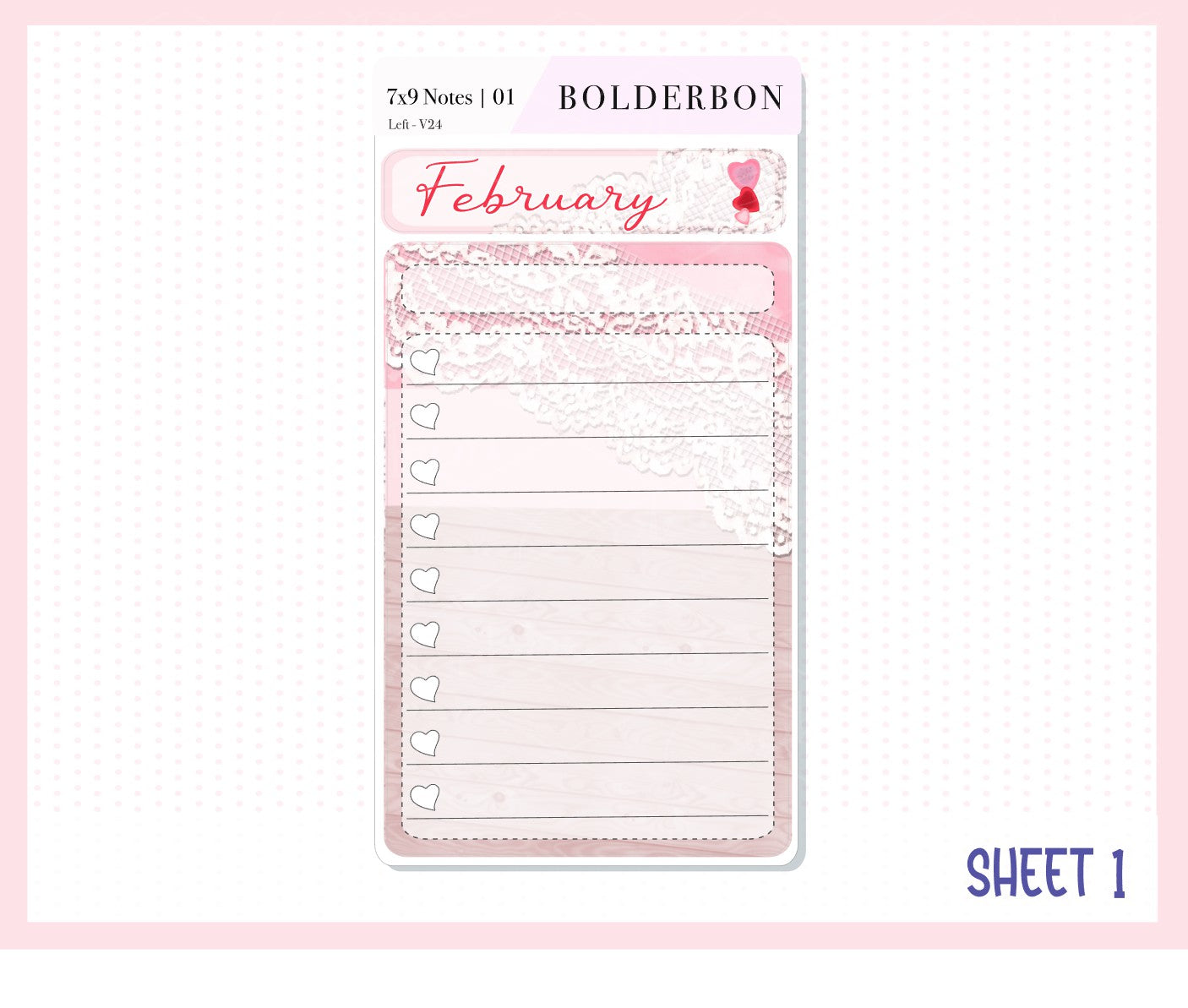 FEBRUARY 7x9 Notes Kit || Planner Sticker Kit for Erin Condren Dashboard