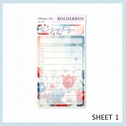 JULY 7x9 Notes Kit || Planner Sticker Kit for Erin Condren Dashboard