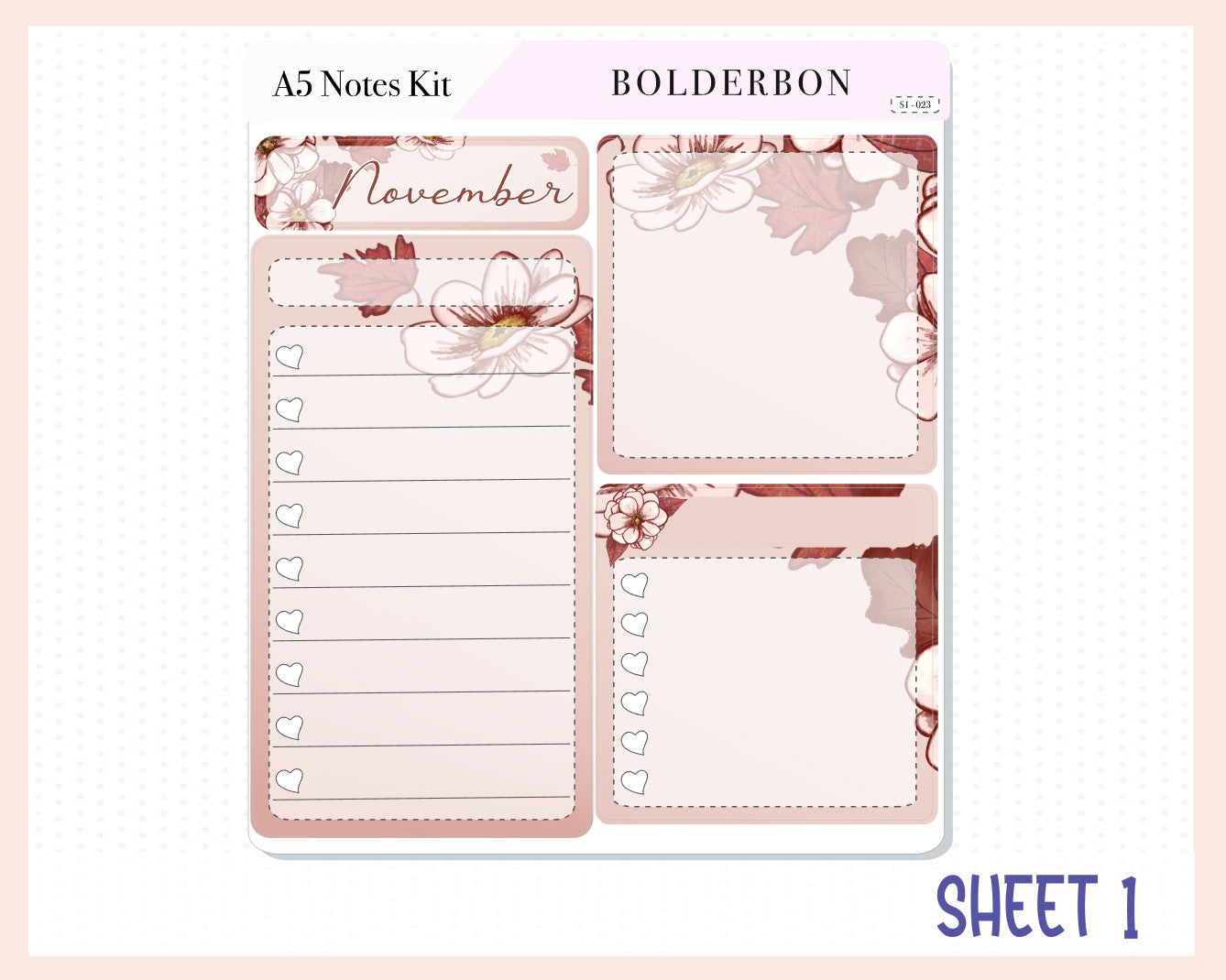 NOVEMBER A5 NOTES KIT  || "Pieces of Fall" Planner Sticker Kit