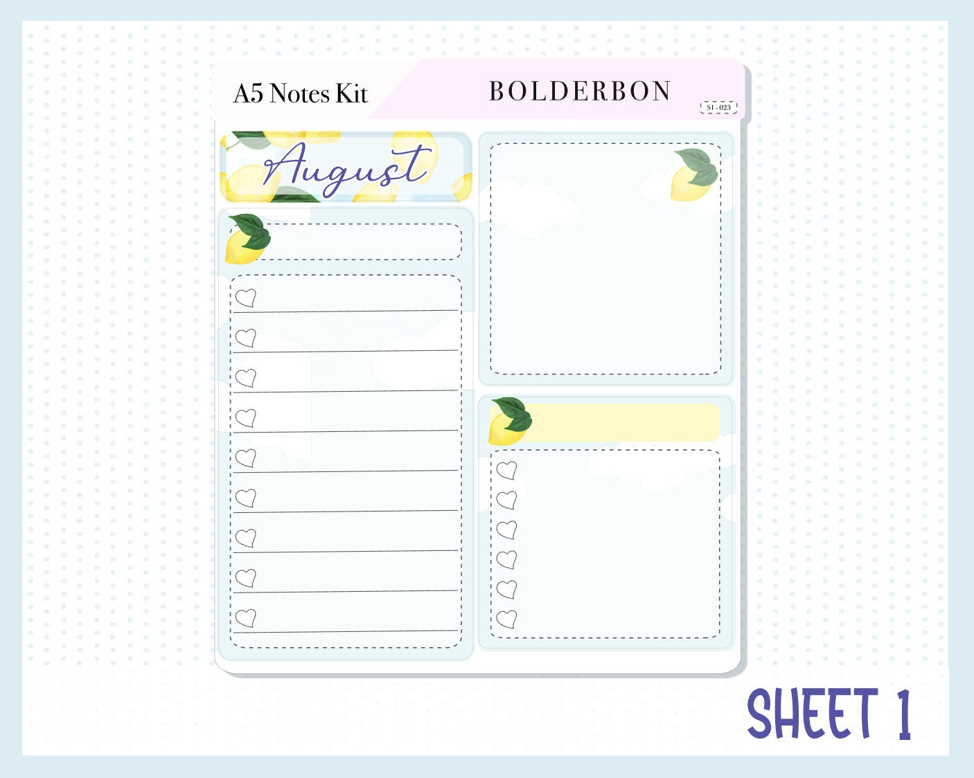 A5 AUGUST Notes Kit || Planner Sticker Kit