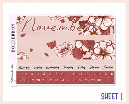 NOVEMBER 7x9 Monthly Sticker Kit || Fall, Autumn