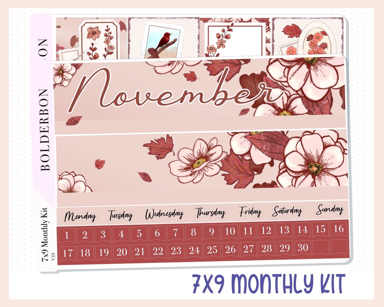 NOVEMBER 7x9 Monthly Sticker Kit || Fall, Autumn