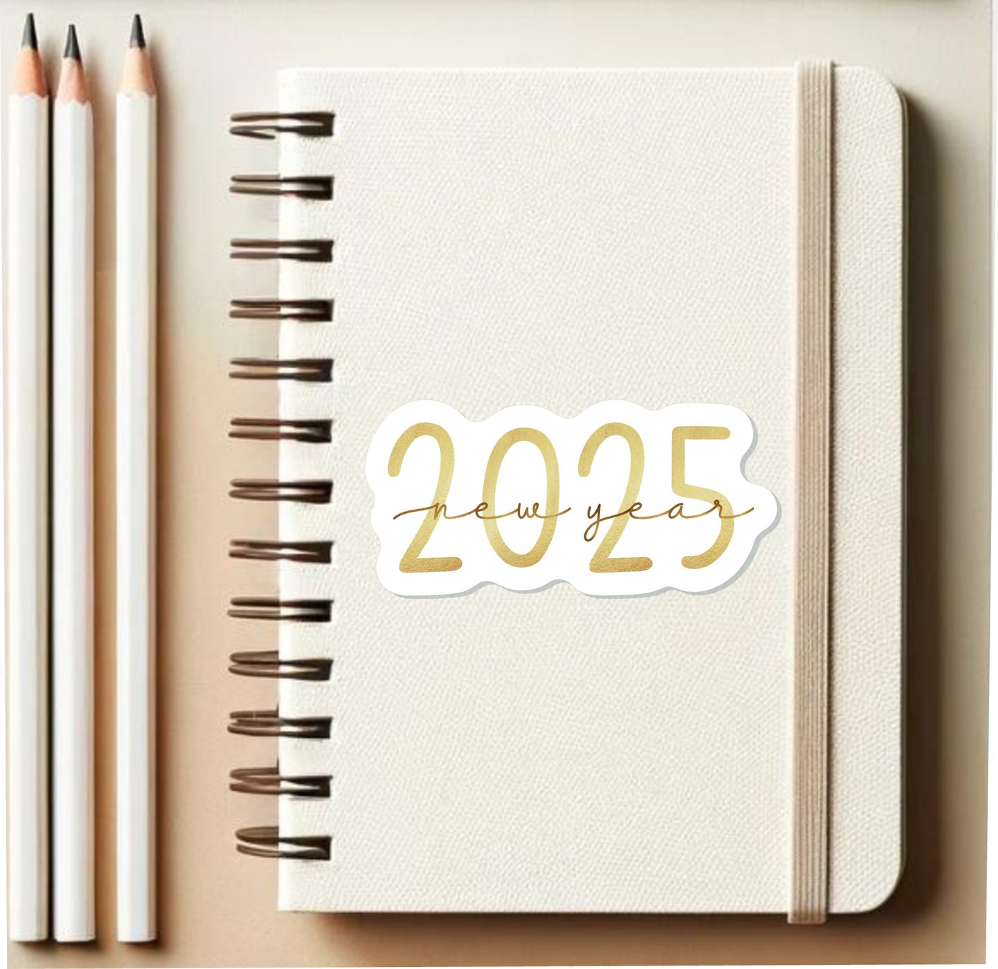 2025 NEW YEAR STICKER || Vinyl Sticker, Decal, Laptop, Planner Sticker, Hobonichi, High Quality Laminated, 3 Inches