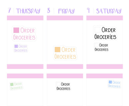 ORDER GROCERIES || Functional Planner Stickers