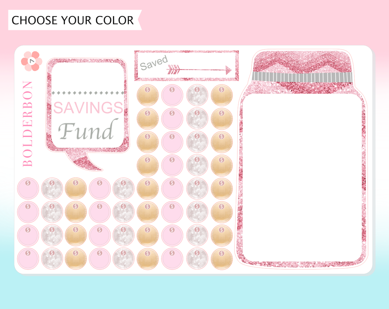 SAVINGS FUND TRACKER || Mason Jar Planner Stickers