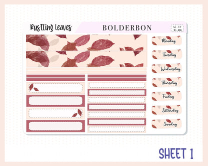 RUSTLING LEAVES "Compact Vertical" || A5 Planner Sticker Kit