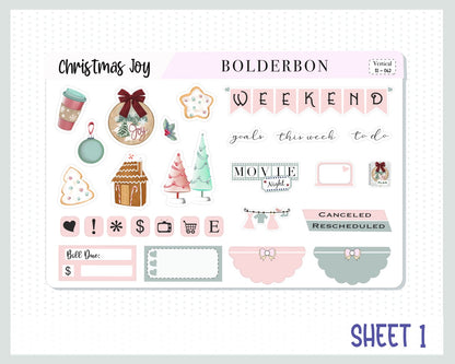 CHRISTMAS JOY || 7x9 Vertical Planner Sticker Kit