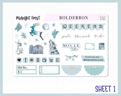 MIDNIGHT FROST || 7x9 Vertical Planner Sticker Kit