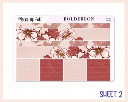 PIECES OF FALL || 7x9 Vertical Planner Sticker Kit