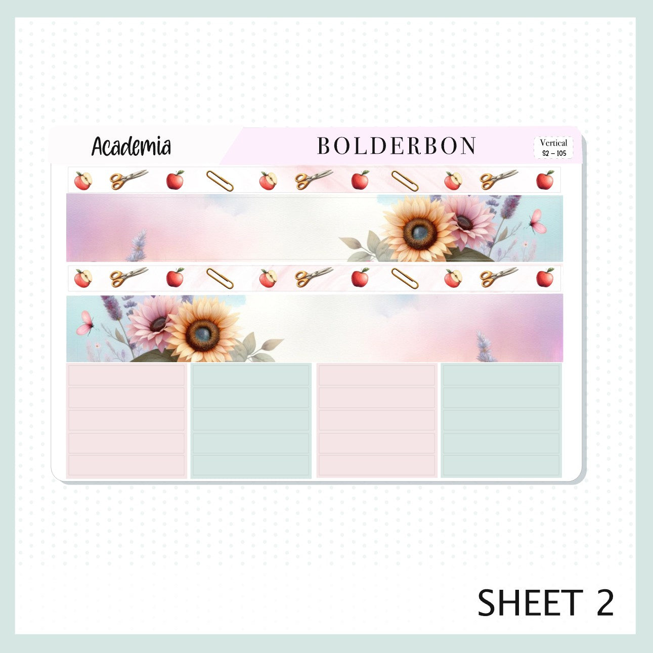 ACADEMIA || 7x9 Vertical Planner Sticker Kit