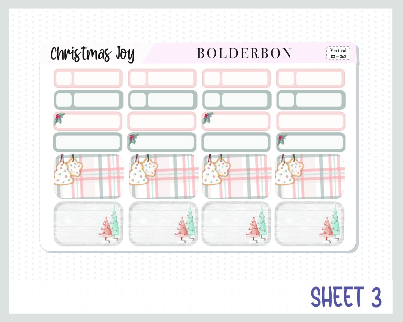 CHRISTMAS JOY || 7x9 Vertical Planner Sticker Kit