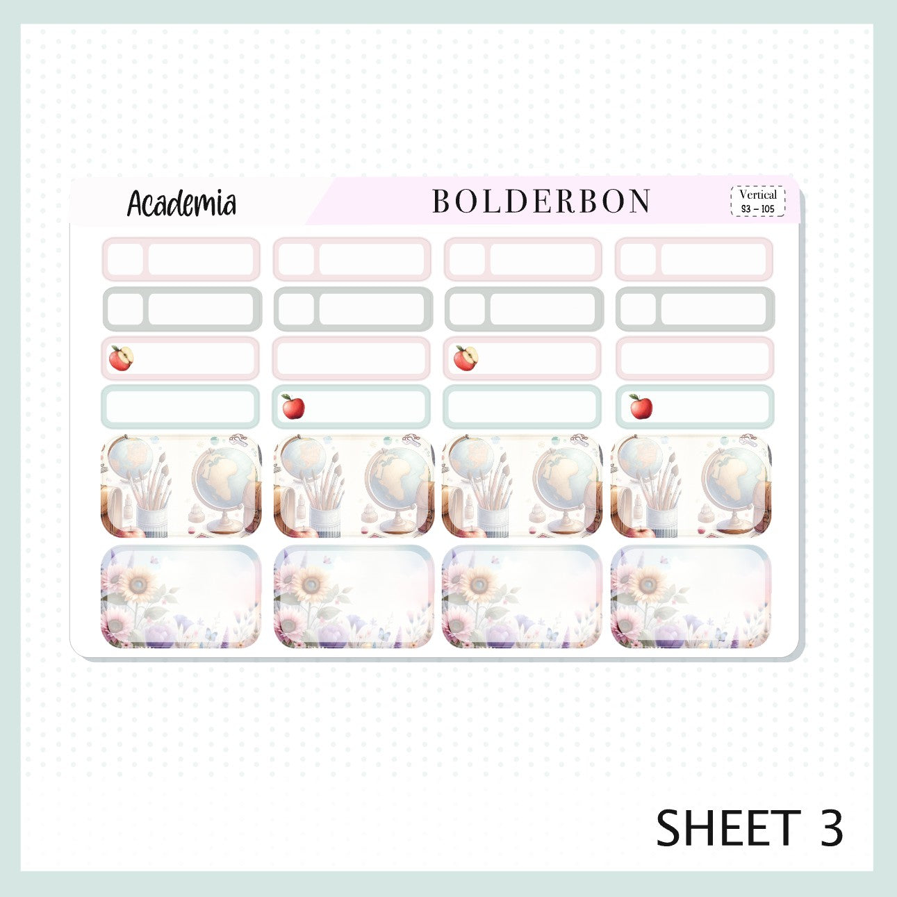 ACADEMIA || 7x9 Vertical Planner Sticker Kit