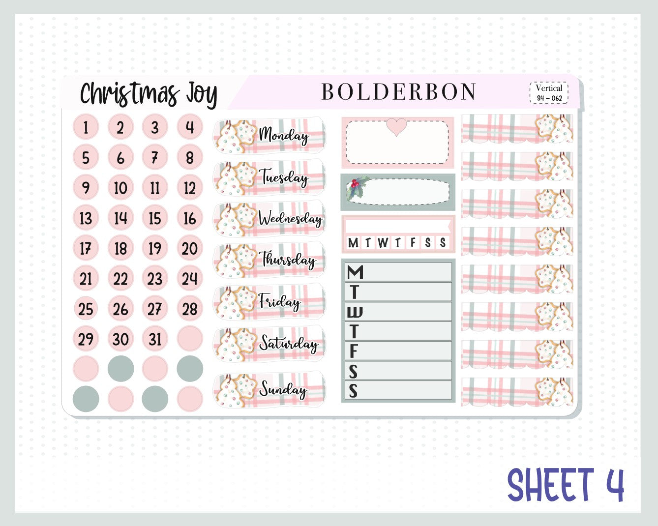 CHRISTMAS JOY || 7x9 Vertical Planner Sticker Kit