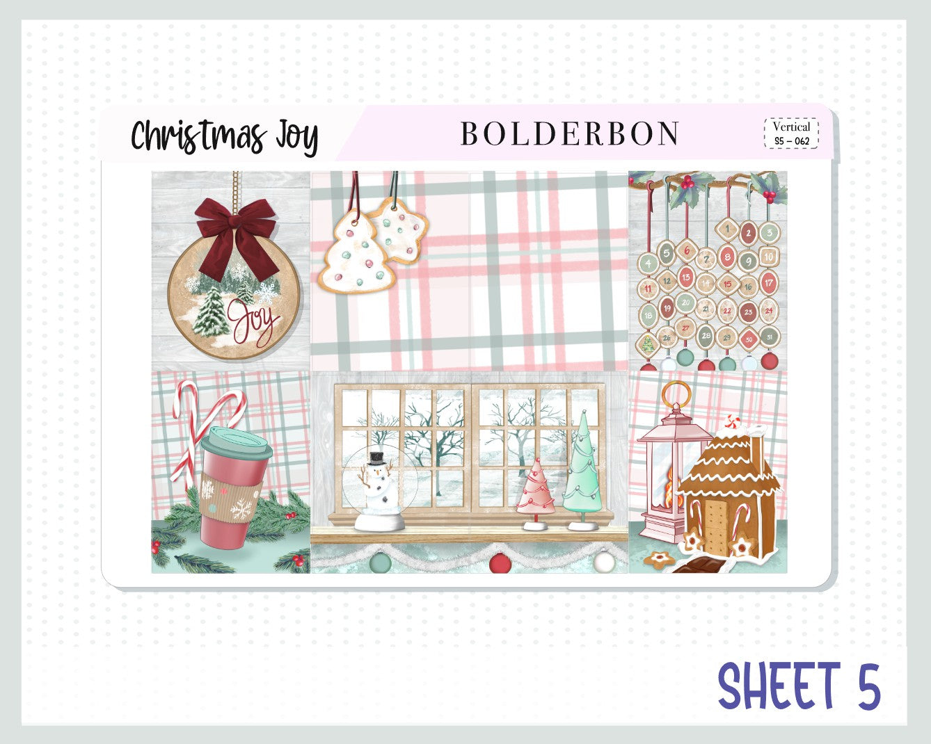 CHRISTMAS JOY || 7x9 Vertical Planner Sticker Kit