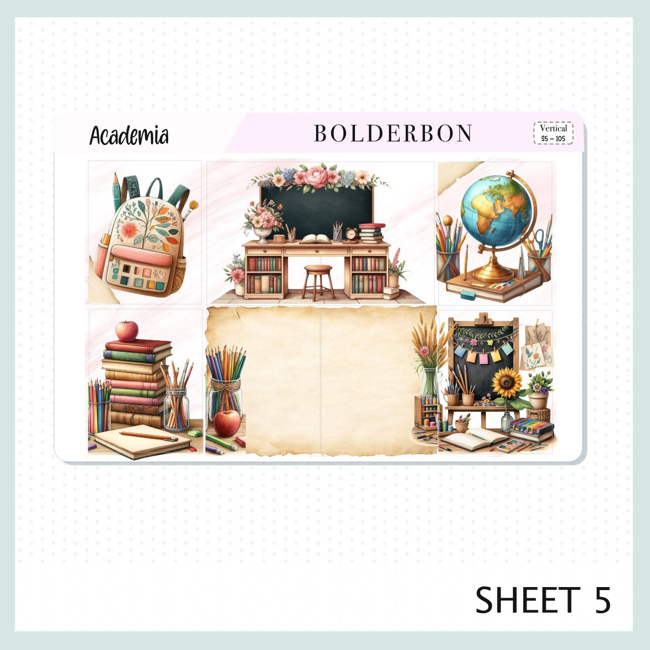 ACADEMIA || 7x9 Vertical Planner Sticker Kit