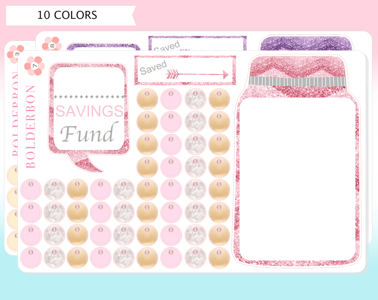 SAVINGS FUND TRACKER || Mason Jar Planner Stickers