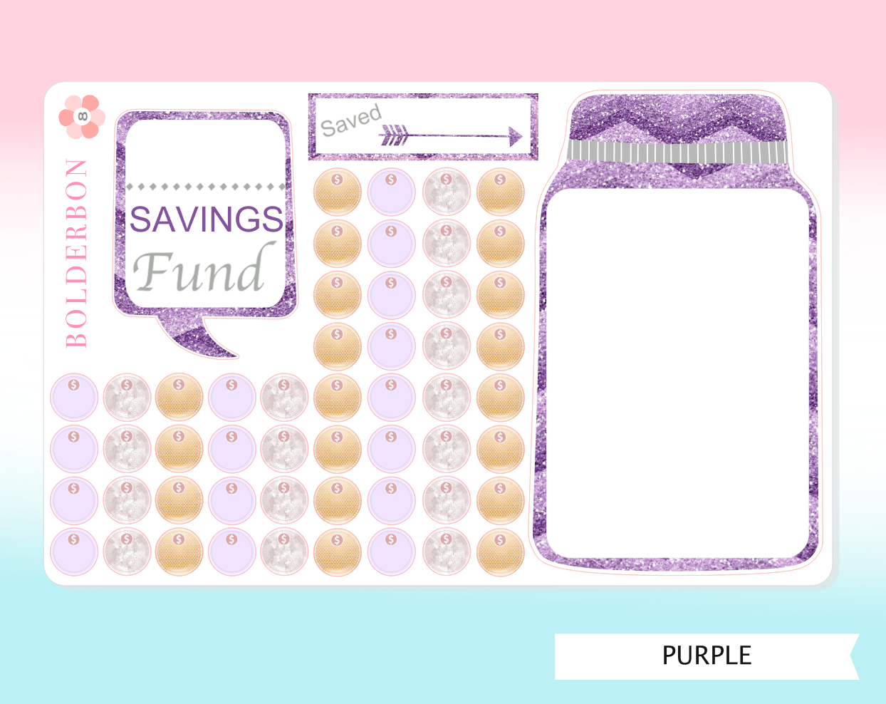 SAVINGS FUND TRACKER || Mason Jar Planner Stickers