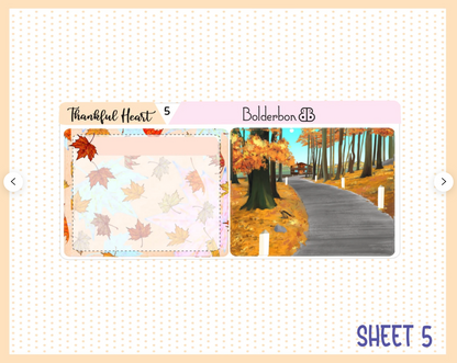 THANKFUL HEART "7x9 Daily Duo" || Weekly Planner Sticker Kit for Erin Condren