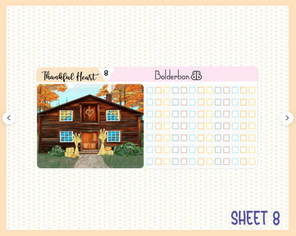 THANKFUL HEART "7x9 Daily Duo" || Weekly Planner Sticker Kit for Erin Condren