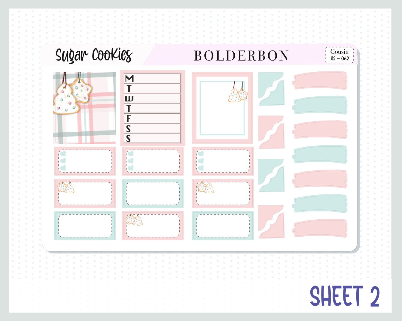 SUGAR COOKIES Hobonichi Cousin || Weekly Planner Sticker Kit Hand Drawn