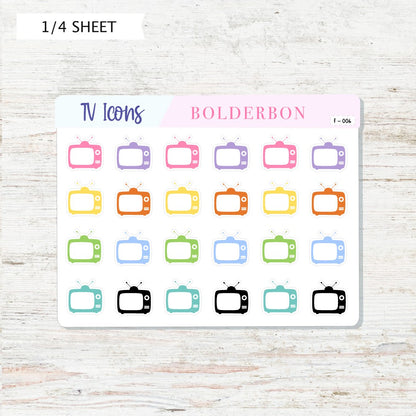 TV ICONS || Planner Stickers, Televison, Movie, TV Show, Functional